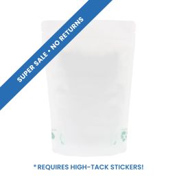 Standbodenbeutel mit Paper Feel Varnish - weiss - 160x230+{45+45} mm (700-900ml)