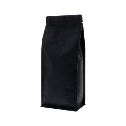 Flachboden Kaffee Beutel - matt schwarz (100% recycelbar)
