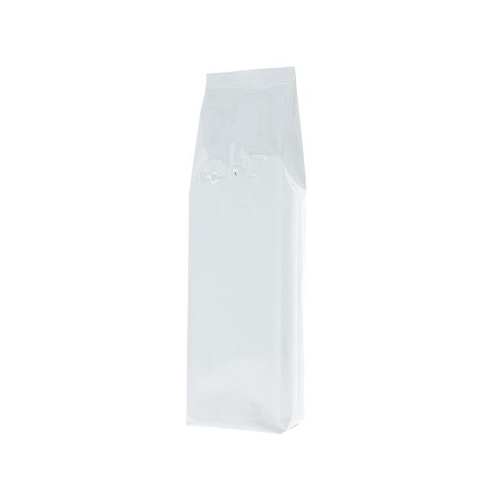 Seitenfalten-Kaffeebeutel - glanzend weiss - 500 gr (85x360+{30+30} mm)
