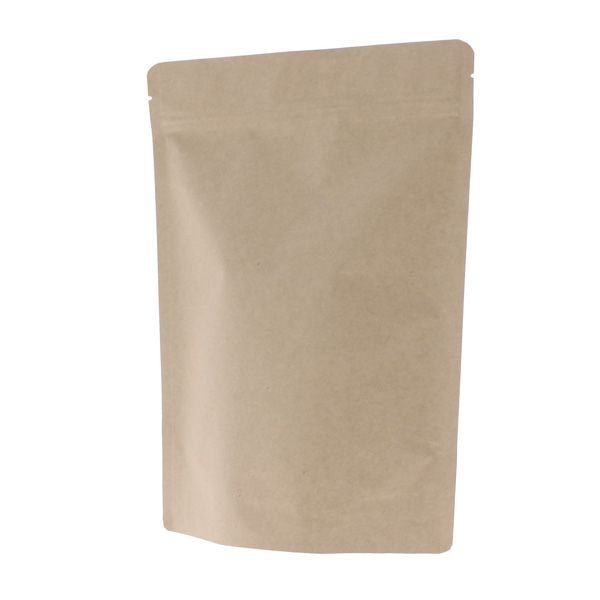 Standbodenbeutel Kraftpapier - braun - 80x130+{25+25} mm (70ml)