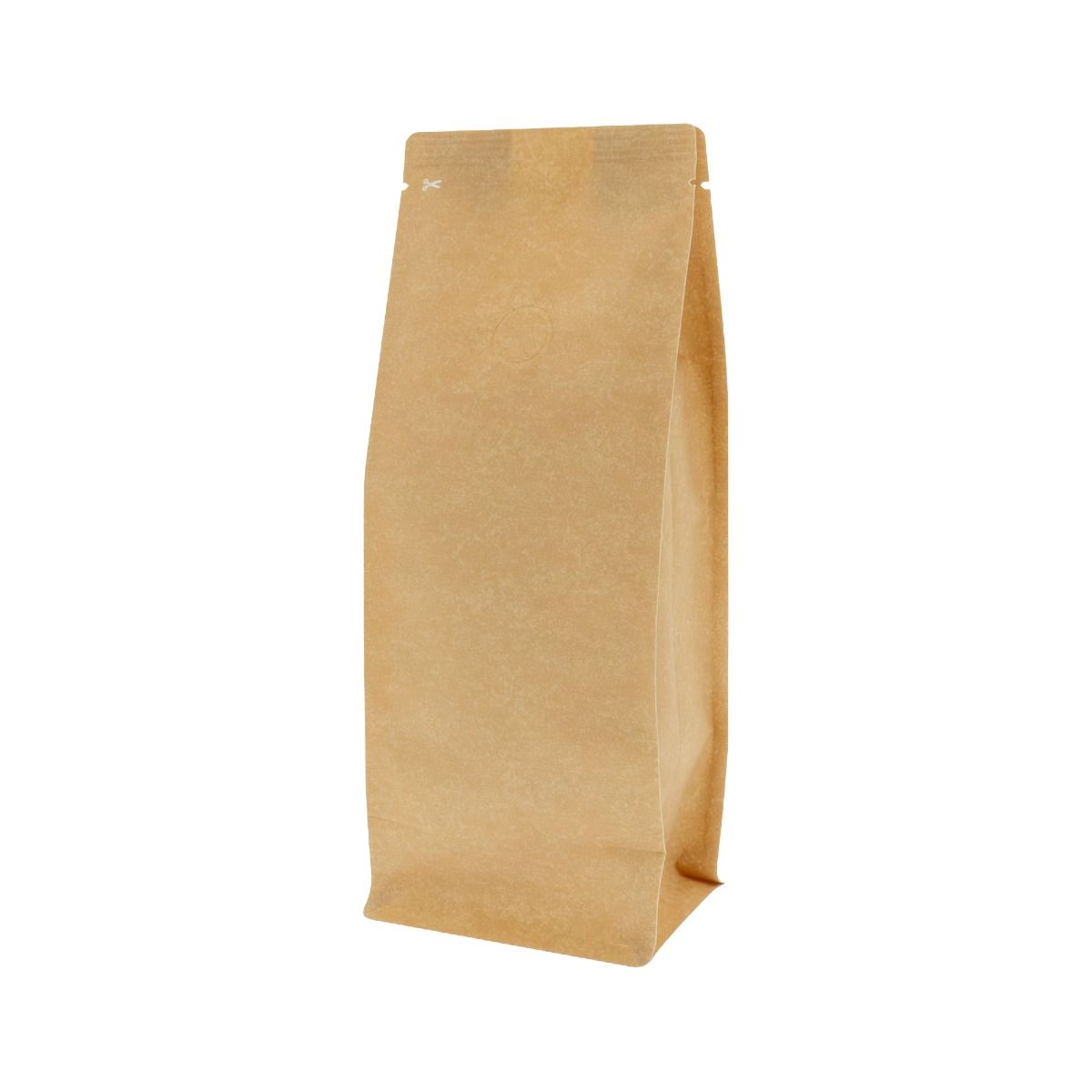 Flat Bottom Kaffeebeutel Kraft-Look - 250 gr (95x230+{35+35} mm)