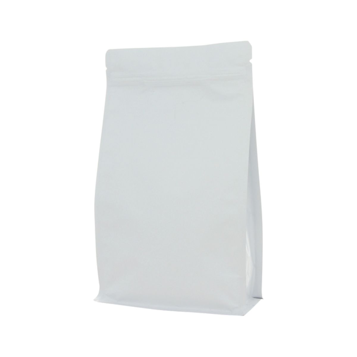 Flachbodenbeutel mit Zip-verschluss - matt weiss - 195x295+{45+45} mm (3 lt) 