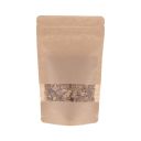 Standbodenbeutel Kraftpapier mit Fenster - braun