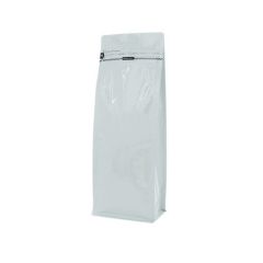 Flachbodenbeutel mit Frontreissverschluss - glanzend weiss - 140x360+{47,5+47,5} mm (2,8-3,3 ltr)