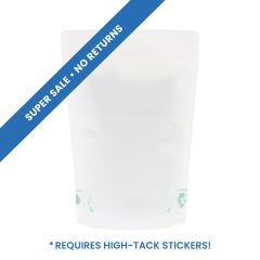 Standbodenbeutel mit Paper Feel Varnish - weiss - 160x230+{45+45} mm (700-900ml)