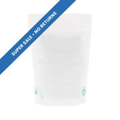 Standbodenbeutel mit Paper Feel Varnish - weiss - 130x210+{40+40} mm (450-500ml)