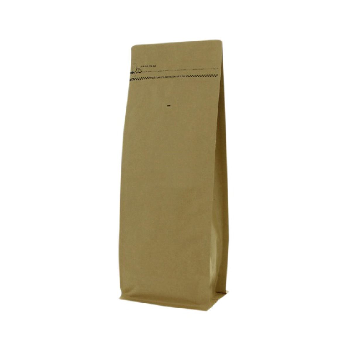 Flachboden-Kaffeebeutel Kraftpapier mit Frontreissverschluss - braun