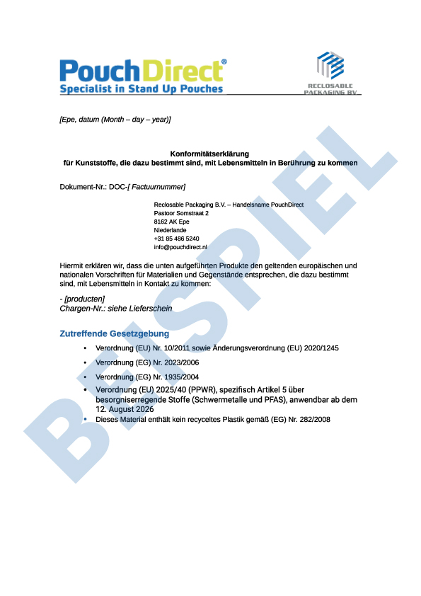 Konformitätserklärung (DoC)