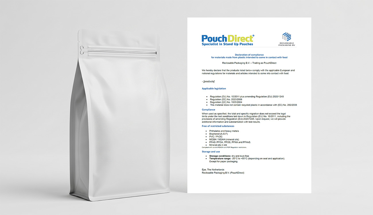 Konformit&auml;tserkl&auml;rung bei PouchDirect
